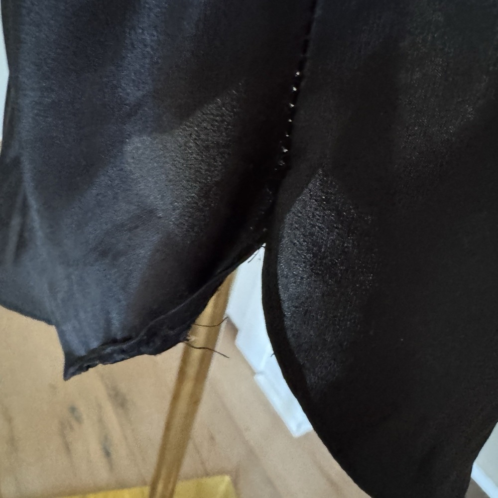 Vintage Black Slip Chemise Dress Satin 90s Y2K Grunge Goth Lingerie Nightie Sexy - Picture 6 of 10